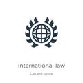 International law icon vector. Trendy flat international law icon from law and justice collection isolated on white background.