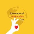 International lefthanders Day. August 13