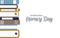 International literacy Day. Vector illustration stack of books