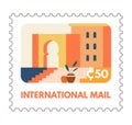 International mail, correspondence postal mark Royalty Free Stock Photo