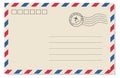 International mail letter template. Air poat envelope