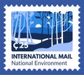 International mail national environment postcard Royalty Free Stock Photo