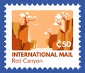 International mail, Red Canyon postmark with price Royalty Free Stock Photo