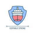 International marine shipping vessel protection RGB color icon