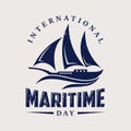 International Maritime Day with sailboat in flat style