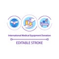 International medical equipment donation concept icon.