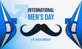International Men\'s Day Background. Copy space area. Greeting card, banner, vector illustration. 19 November
