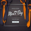 International men`s day or Father`s Day vector greeting card. Royalty Free Stock Photo