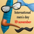 International mens day concept background, realistic style