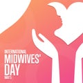 International Midwives Day. May 5. Holiday concept. Template for background, banner, card, poster with text inscription Royalty Free Stock Photo