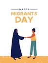 International Migrants Day card of diverse women Royalty Free Stock Photo