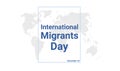 International Migrants Day holiday card. December 18 graphic poster Royalty Free Stock Photo