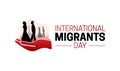 International Migrants Day Logo Icon with Man and Woman Royalty Free Stock Photo