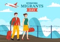 International Migrants Day Vector Illustration on 18 December with Immigration People and Refugee