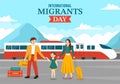 International Migrants Day Vector Illustration on 18 December with Immigration People and Refugee