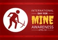 International Mine Awareness Day on April 04 Illustration with Do Not Step on Landmines for Web Banner in Flat Cartoon Hand Drawn