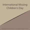 International Missing Children`s Day