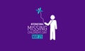 International Missing Children`s Day Prevention and awareness Vector Concept. Banner, Poster International Missing Children`s Da