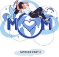 International Mother Earth Day metaphor. Universal symbolic holiday of love and care for our common home Royalty Free Stock Photo