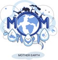 International Mother Earth Day metaphor. Universal symbolic holiday of love and care for our common home Royalty Free Stock Photo