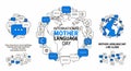 International Mother Language Day Infographic Design Elements Royalty Free Stock Photo