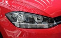 The close up of red car headlight. Royalty Free Stock Photo