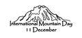 International mountain day, December 11, extreme mountains rock landscape silhouette a nature outdoor Royalty Free Stock Photo