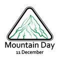 International mountain day, December 11,extreme mountains rock landscape silhouette nature outdoor vector Royalty Free Stock Photo