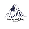 International mountain day, December 11,extreme mountains rock landscape silhouette nature outdoor vector with hand drawn Royalty Free Stock Photo