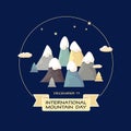 International Mountain Day. Vector illustration of mountain land