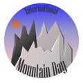 International Mountain Day landscape with mountains vector