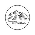 International Mountain Day Vector template contour image