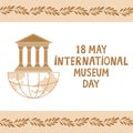 International Museum Day vector greeting card