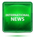 International News Neon Light Green Square Button Royalty Free Stock Photo