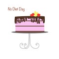 International No Diet day, May 6, conceptual image, simple flat style vector illustration of sweet dessert