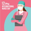 International Nurse Day. with mask vector illustration