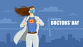 National Doctors` Day. Superhero Doctor.