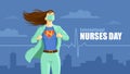 International Nurses Day. Superhero Nurse.