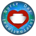 International Nurses Day. Earth, hearts, nurse cap