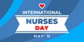 International nurses day. Vector horizontal banner, card, poster for social media with text: International nurses day. Thanks to