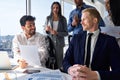 International office team professional business people at meeting in board room. Royalty Free Stock Photo