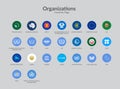 International Organizations flag icons collection