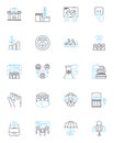 International outreach linear icons set. Global, Diversity, Unity, Cultural, Exchange, Outreach, Collaboration line