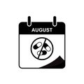 International Overdose Awareness day calendar icon with overdose stop icon. Design vector Royalty Free Stock Photo