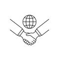 international partnership with handshake Royalty Free Stock Photo