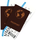 International passports and boarding pass tickets