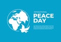 International peace day background on September 21 with world map globe earth and pigeon Royalty Free Stock Photo