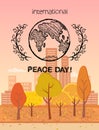 International Peace Day Colorful Logo with Earth