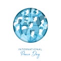 World Peace day card for diverse people unity Royalty Free Stock Photo