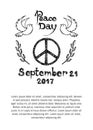 International Peace Day Poster Hippie Sign Icon